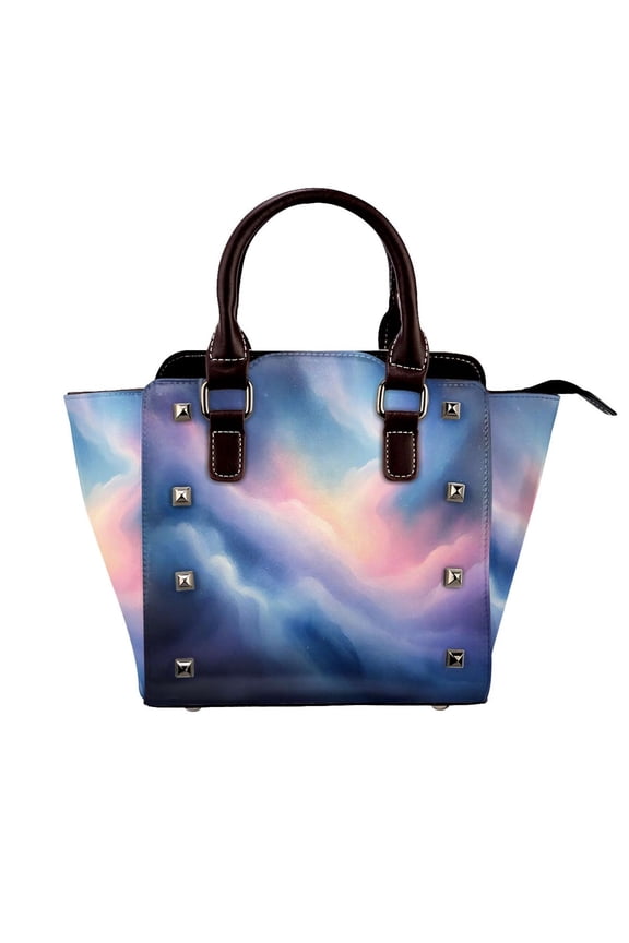 Neon Galaxy Universe Starlight Rivet Fashion One-Shoulder Women's Handbag Tote Bag