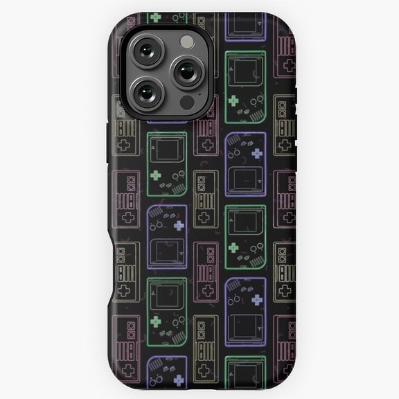 Neon GameBoy Retro Glow Console Phone Case Compatible iPhone 17 through 11 Pro Max