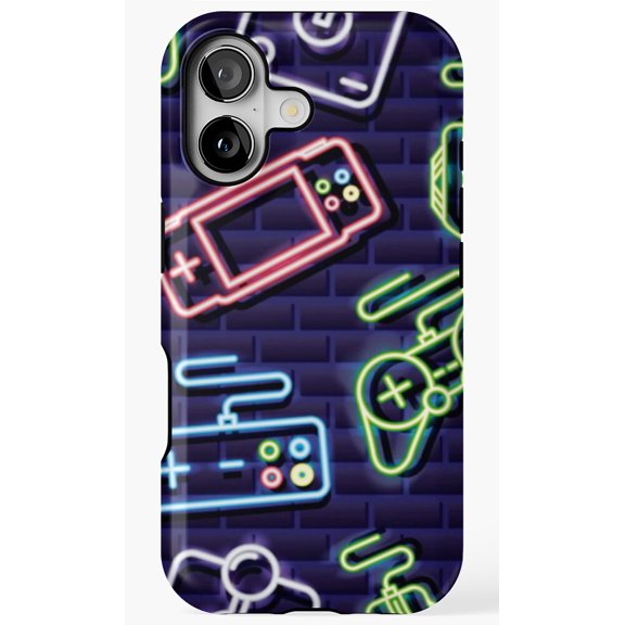 Neon Gaming Controller Phone Case for iPhone 17 16 15 14 13 12 11 Pro Max
