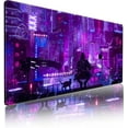 thumbnail image 1 of Neon Gaming Mouse Pad XXL Extended Purple Mousepad Large Japanese Desk Pads Laptop Keyboard Stitched Edges Full Desktop Mouse Mat with Non-Slip Rubber Base(Size:35.4x15.7in), 1 of 5