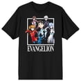 thumbnail image 1 of Neon Genesis Evangelion Children Pilots Group Art Crew Neck Short Sleeve Men's Black T-shirt-5XL, 1 of 4