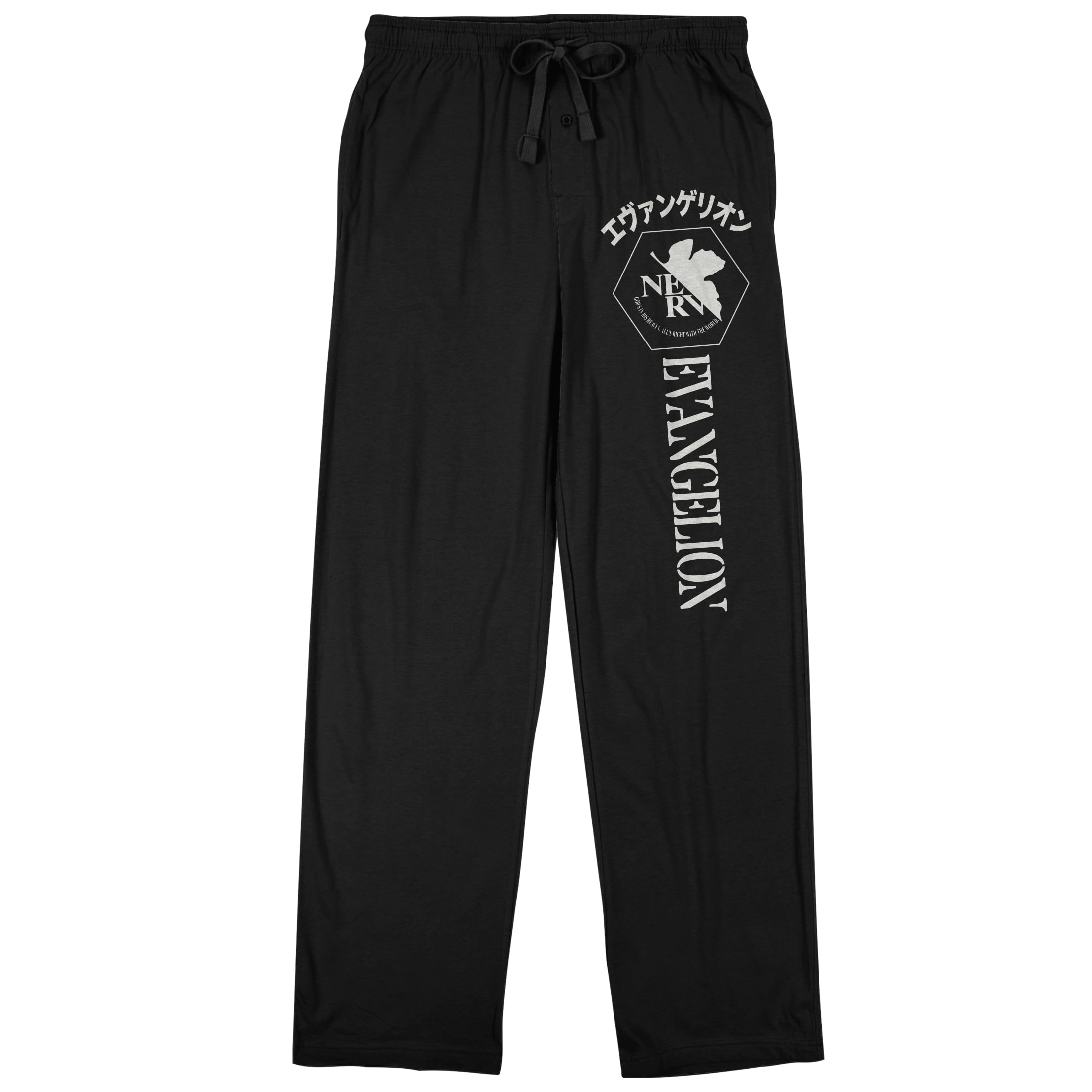 Neon Genesis Evangelion Nerv Logo Men's Black Pajama Pants-Medium