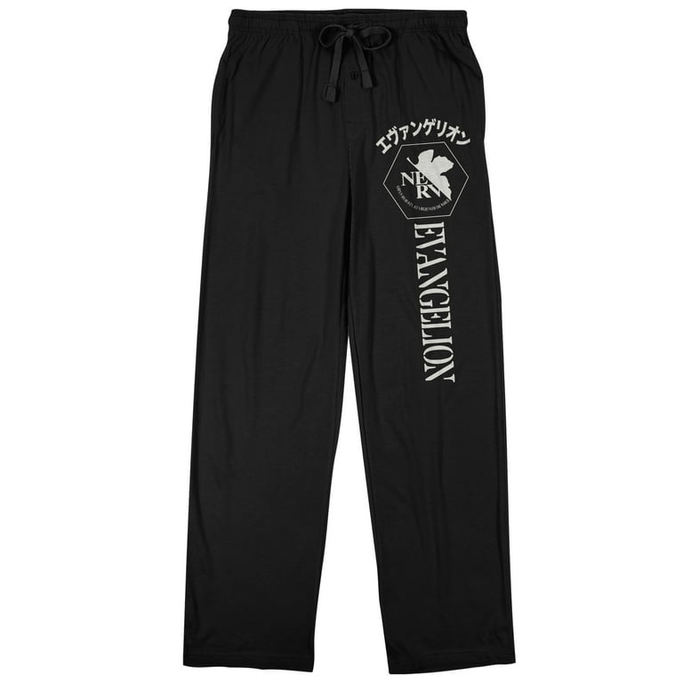 Neon Genesis Evangelion Nerv Logo Men's Black Pajama Pants-Medium