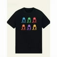 thumbnail image 1 of Neon Ghost T-Shirt Black Cotton Retro Graphic Tee Soft Breathable Streetwear Top Black S-5XL, 1 of 5