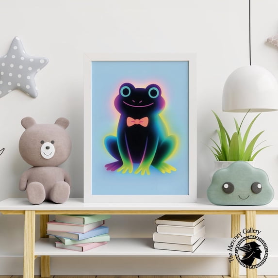 Neon Glow Frog Cute Rainbow Animal