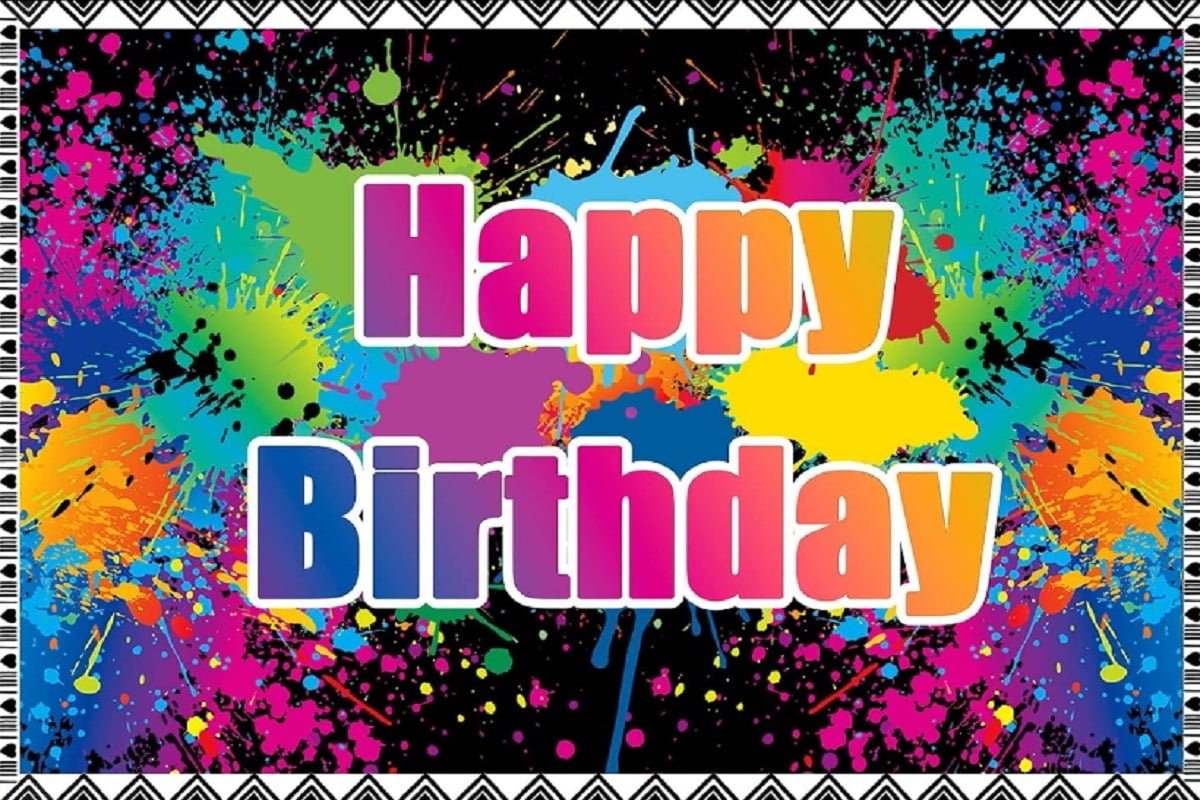 Neon Glow In The Dark Birthday Photography Backdrop Colorful Graffiti ...