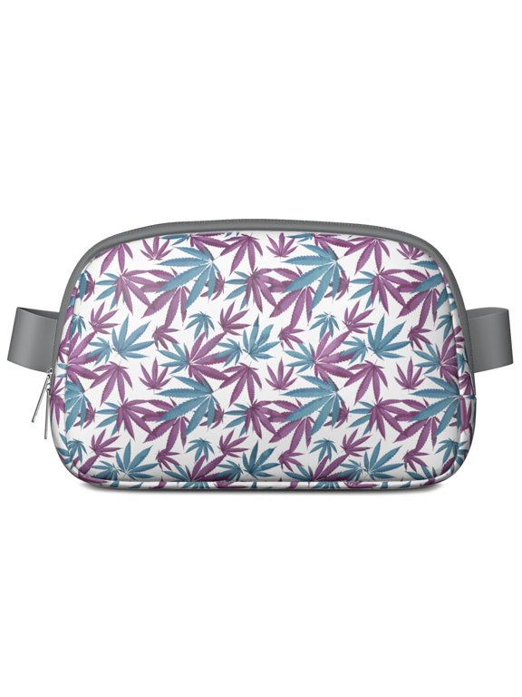 Neon Glow Marijuana Leaf Sling Bag – Trippy Weed Fanny Pack for Women with Durable Poly & Waterproof Zippers – Bold Cannabis Waist Pack for Festivals & Road Trips