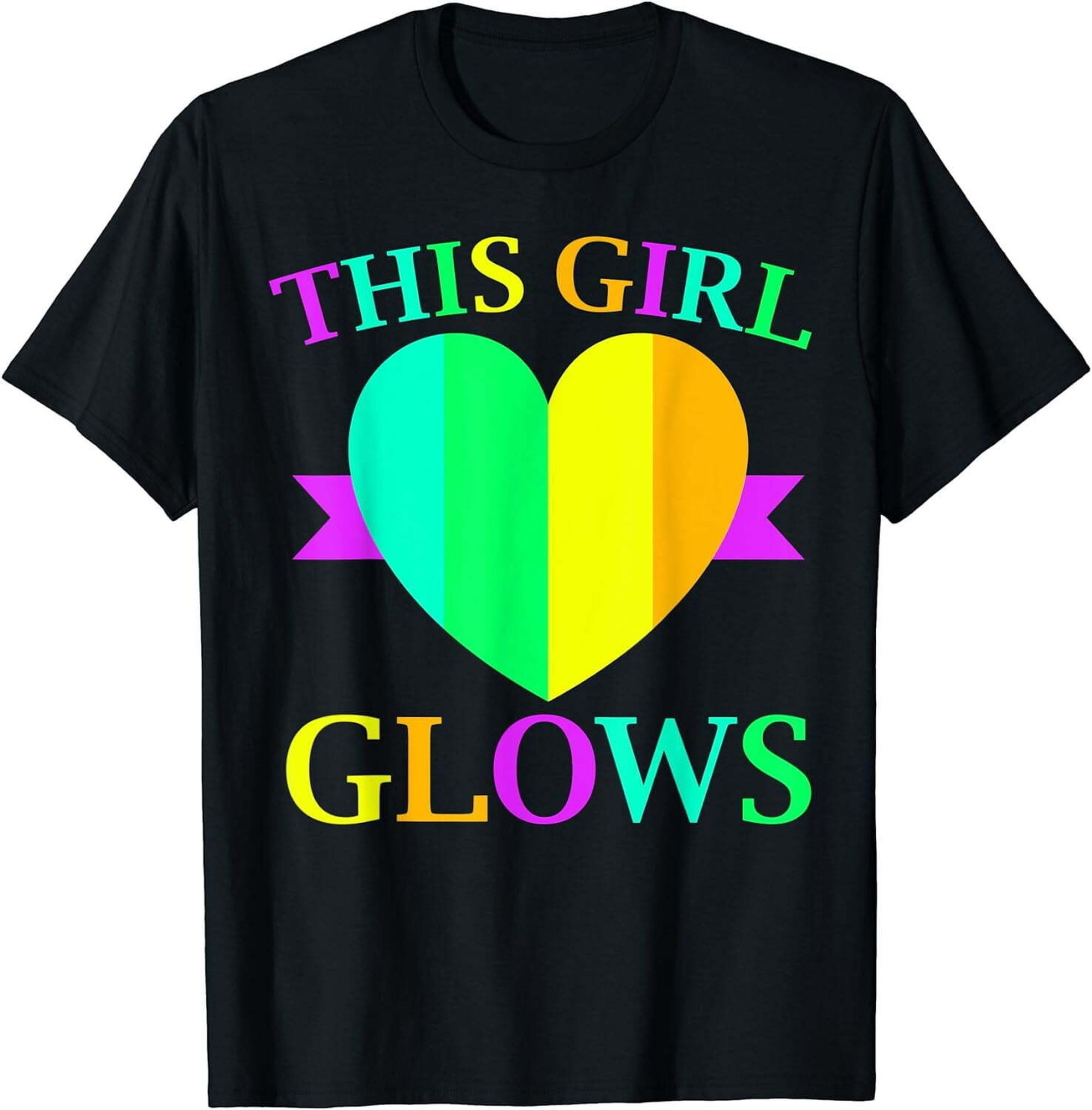 Neon Glow Party Girl T-Shirt: Illuminate the Night with Radiant Neon ...