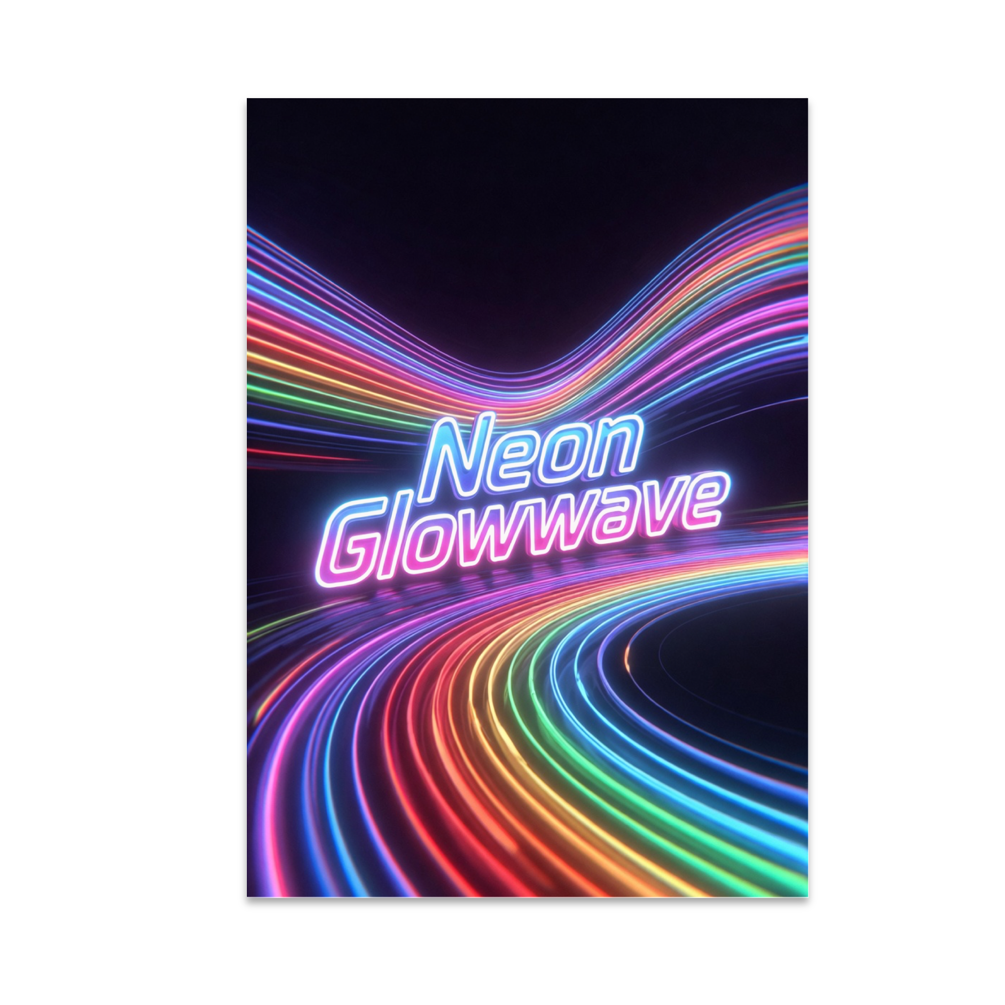 Neon Glowwave Wall Art - Gaming Room Decor - 13x19 Poster Print ...