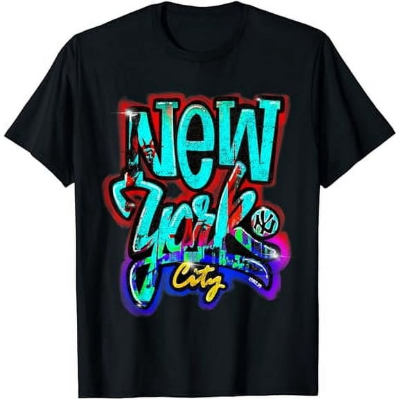 Neon Graffiti NYC Abstract Art Design for Unisex Casual T-Shirt