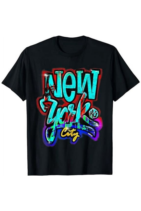 Neon Graffiti NYC Abstract Art Design for Unisex Casual T-Shirt