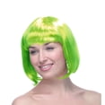 thumbnail image 1 of Neon Green Bob Wigs with Flat Bangs Include Wig * 12 Inch Synthetic Fiber, 1 of 1
