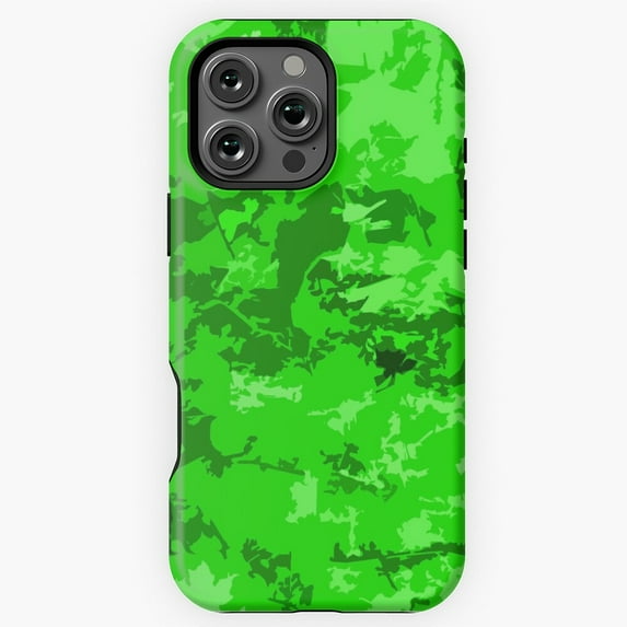 Neon Green Camo Zombie Camouflage Abstract Design Phone Case for iPhone 16 15 14 13 12 11 Pro Max M5906006