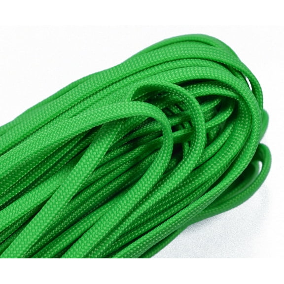 Neon Green Coreless / Flat 550 Paracord - 100 Foot Bundle