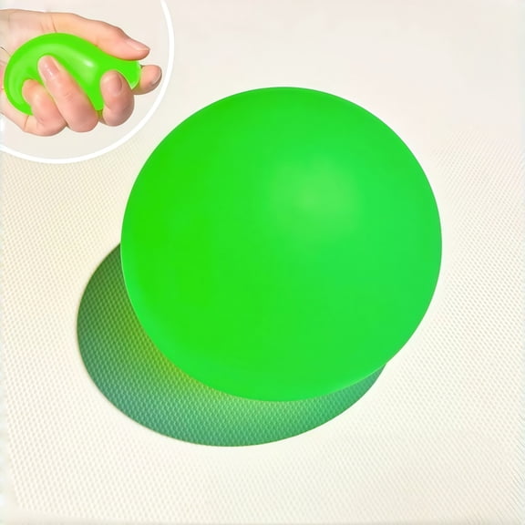 Neon Green Glow in Dark Squishy Stress Relief Ball 2.4 Inch, Crystal Sequin Sensory Fidget for Anxiety Calming Kids Adults Desk Gift