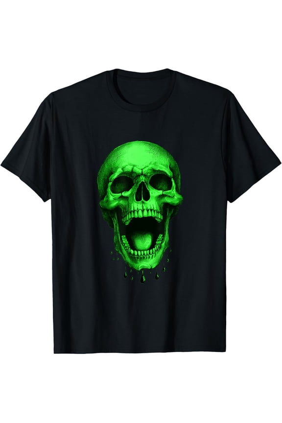 Neon Green Halloween Skull €“ Freaky! T-Shirt
