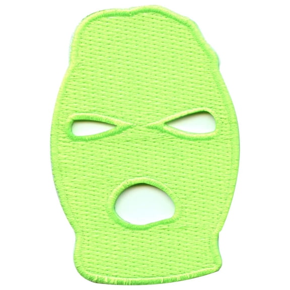 Neon Green Jackboys Ski Mask Embroidered Iron On Patch