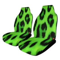Neon Green Leopard Print Car Seat Covers Front Seats Universal Fit for Cars SUV Truck Auto Interior Accessories
