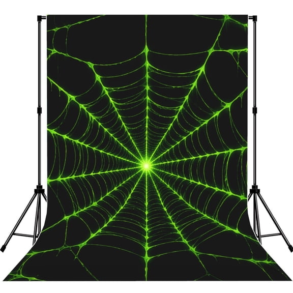 Neon Green Spectral Web Photography Backdrop 5x7Ft Background for Photo Studio Video Recording Birthday Party Wedding Home Decor