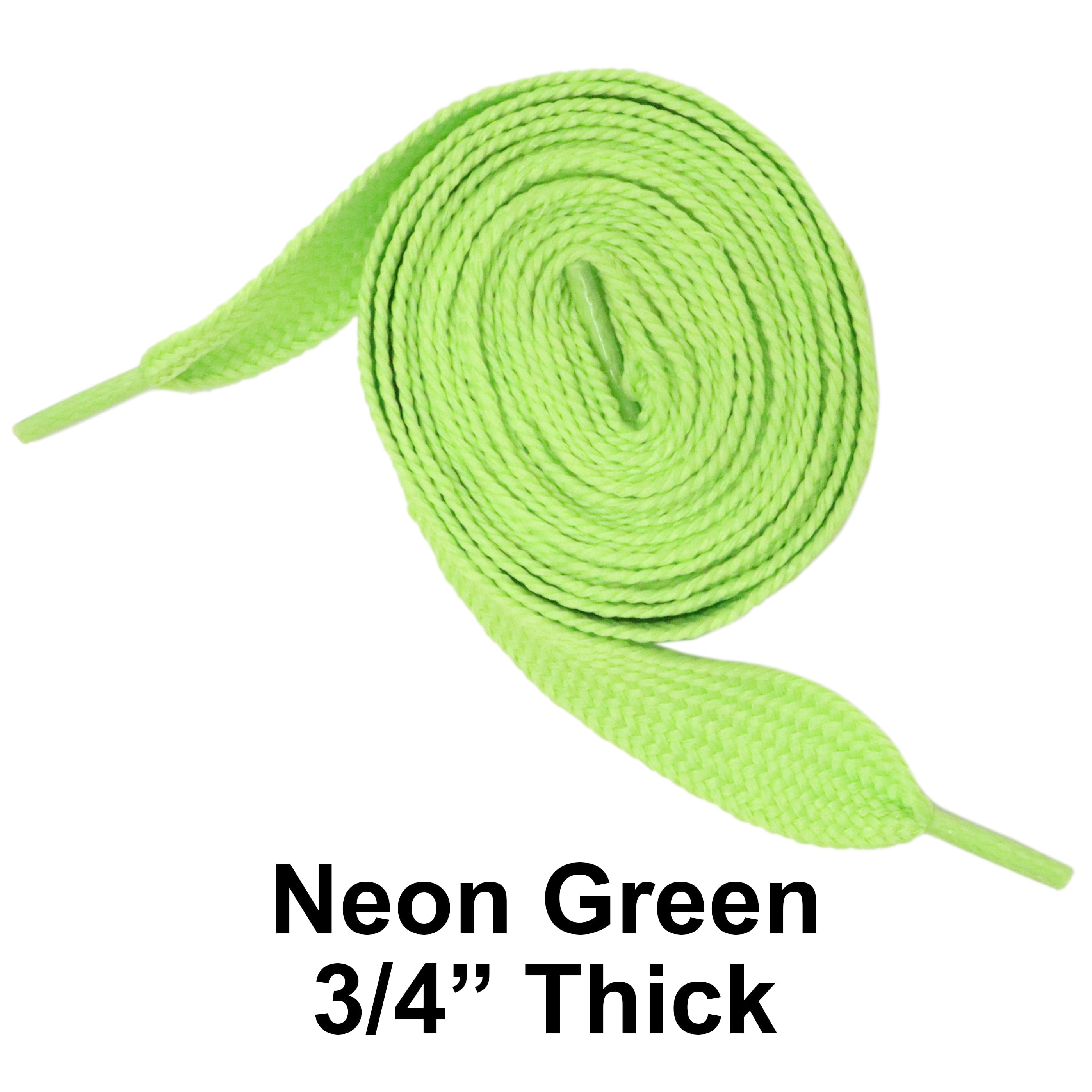 Neon Green Thick 3 4 Width Flat Athletic Sneaker 54 Inch Shoelaces