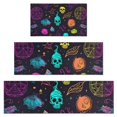 thumbnail image 1 of Neon Halloween Pattern Kitchen Rugs Sets Of 3,Kitchen Runner Rugs Non Skid Washable,Decorative Kitchen Floor Mats for Kitchen,Sink,Laundry,17"x30"+ 17"x47" + 17"x59", 1 of 6