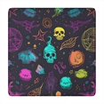 thumbnail image 1 of Neon Halloween Pattern Square Fitted Tablecloth with Elastic Edge,Square Table Cover,Washable Elastic Table Cover for Home Kitchen Party Decor 34"x34", 1 of 6
