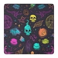 thumbnail image 1 of Neon Halloween Pattern Square Fitted Tablecloth with Elastic Edge,Square Table Cover,Washable Elastic Table Cover for Home Kitchen Party Decor 36"x36", 1 of 6