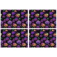 thumbnail image 1 of Neon Halloween Pumpkin Pattern Summer Placemats Table Placemats Set Of 4-Linen Kitchen Washable Placemats Table Mats 11.8"x17.7" Non-Slip Heat Resistant, 1 of 6