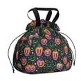 thumbnail image 1 of Neon Halloween Pumpkins Pattern Drawstring Lunch Bag Women - Drawstring Lunch Bag Insulated for Work Office - Stain-Resistant Large Lunchbags for Women with Multi-Pockets, 1 of 6