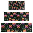 thumbnail image 1 of Neon Halloween Pumpkins Pattern Kitchen Rugs Sets Of 3,Kitchen Runner Rugs Non Skid Washable,Decorative Kitchen Floor Mats for Kitchen,Sink,Laundry,17"x30"+ 17"x47" + 17"x59", 1 of 6