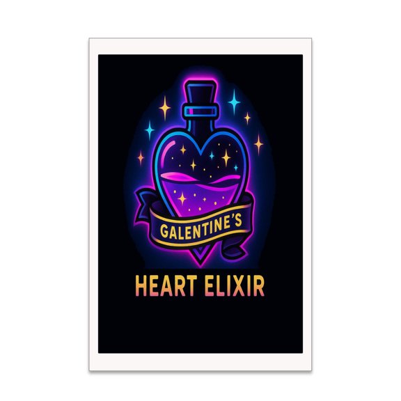 Neon Heart Elixir Poster - Wall Decor for Dorms