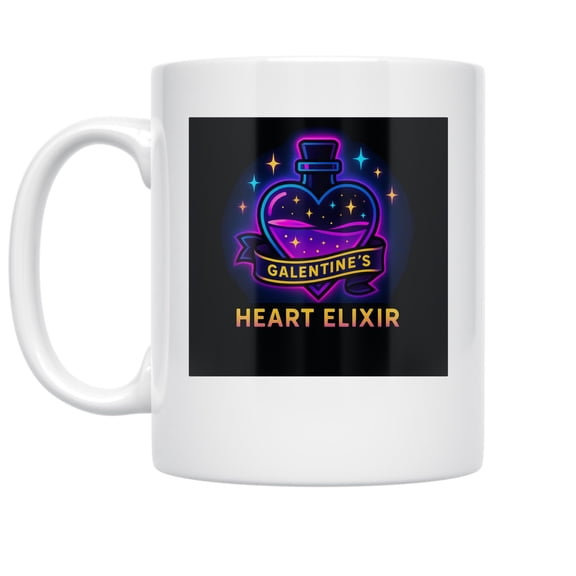 Neon Heart Glow - Best Friend - 11 oz Ceramic Coffee Mug