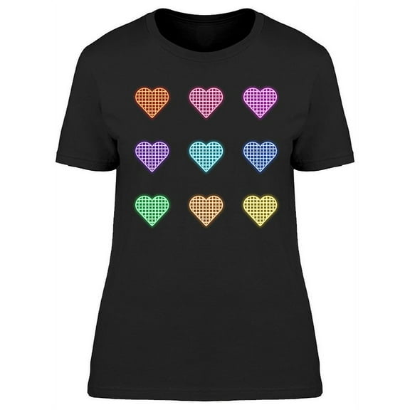 Neon Heart Icon Design T-Shirt Women -Image by Shutterstock, Female Small
