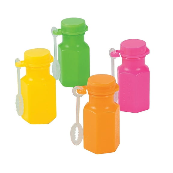 Neon Hexagon Shaped Bubbles (4Dz) - 48 Pieces