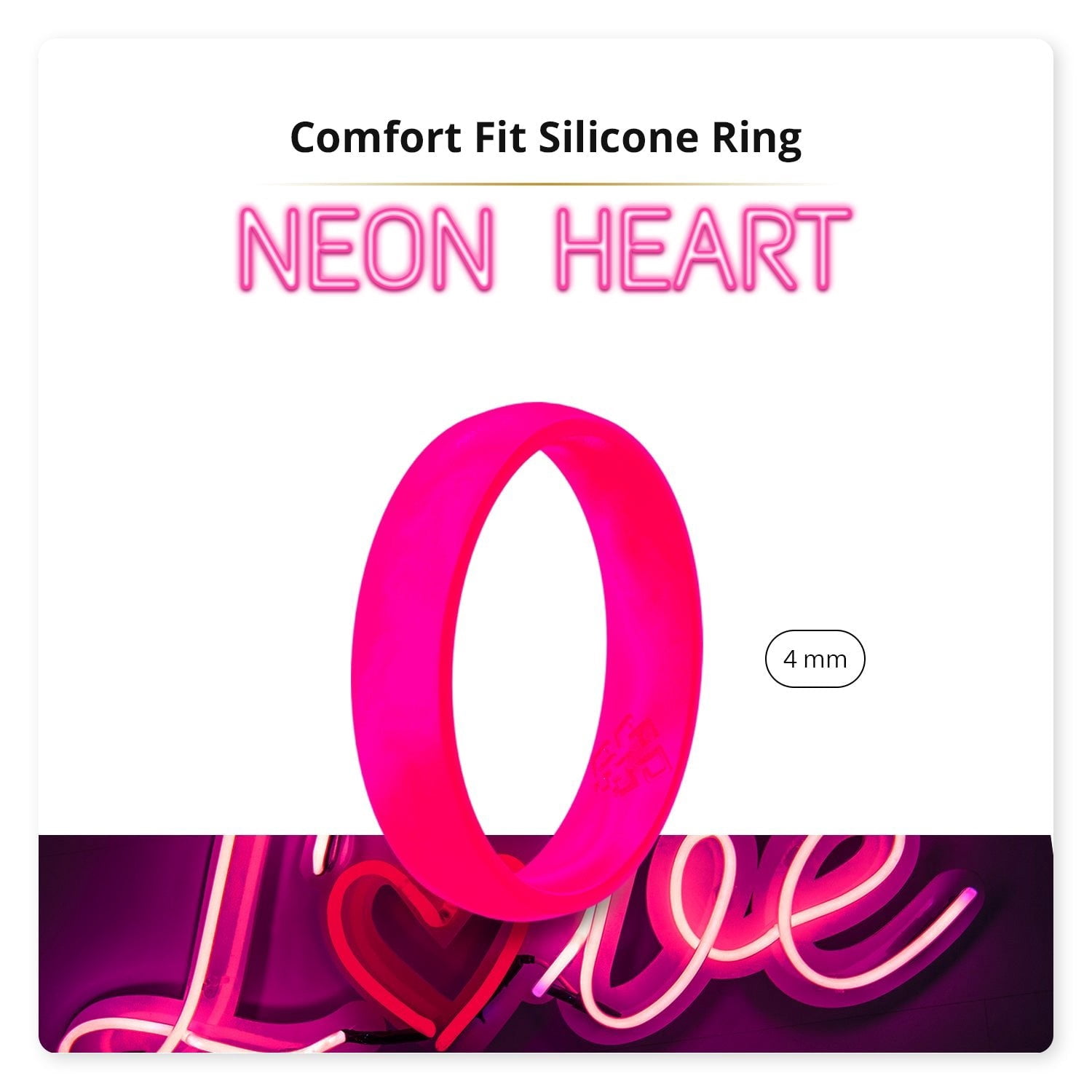 Neon Hot Pink Breathable Silicone Ring 4mm Bandwidth - Walmart.com