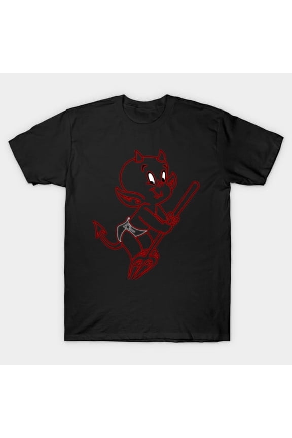 Neon Hot Stuff Funny Retro Little Devil Graphic, K23168 Unisex T-Shirt – Extended Sizes Up to 5XL