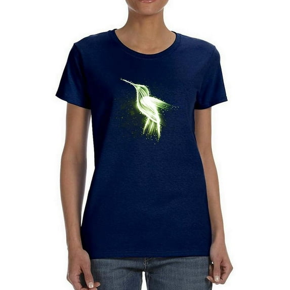 Neon Hummingbird Shaped T-Shirt Women -Image by Shutterstock, Female Large