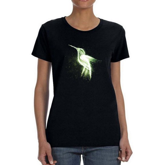 Neon Hummingbird Shaped T-Shirt Women -Image by Shutterstock, Female XX-Large