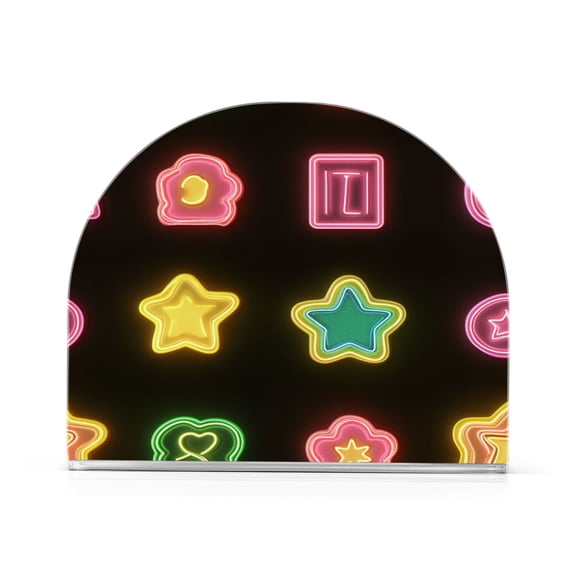 Neon Icon Stars Thick U Shape Acrylic Napkin Holder Non Slip Space Saving for Kitchen