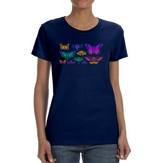 Neon Insects Shaped T-Shirt Women -Image by Shutterstock, Female Large