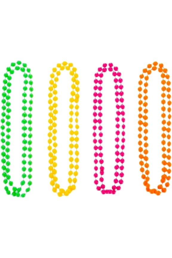 Neon Jewellery 4PCS Fancy Dress 80's Retro Beaded Neckllace Chain Jewelry Set Plastic Colorful Cosplay Festivals Ball Party Night Club Accessories For Women