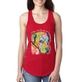 thumbnail image 1 of Neon Lab Dog Lover Shirt | Labrador Dogs Speak To Those Who Listen | Dean Russo Art Animal Lover Ladies Racerback Tank Top, Red, Large, 1 of 6