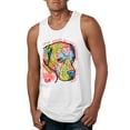 thumbnail image 1 of Neon Lab Dog Lover Shirt | Labrador Dogs Speak To Those Who Listen | Dean Russo Art Animal Lover Mens Tank Top, White, 3X-Large, 1 of 6