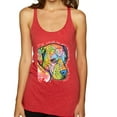thumbnail image 1 of Neon Lab Dog Lover Shirt | Labrador Dogs Speak To Those Who Listen | Dean Russo Art Animal Lover Tri-Blend Racerback Tank Top, Vintage Red, Small, 1 of 6