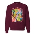 thumbnail image 1 of Neon Lab Dog Lover Shirt | Labrador Dogs Speak To Those Who Listen | Dean Russo Art Animal Lover Unisex Crewneck Sweatshirt, Maroon, Large, 1 of 6