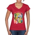 thumbnail image 1 of Neon Lab Dog Lover Shirt | Labrador Dogs Speak To Those Who Listen | Dean Russo Art Animal Lover Womenâ€™s Standard V-Neck Tee, Red, Large, 1 of 6