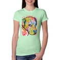 thumbnail image 1 of Neon Lab Dog Lover Shirt | Labrador Dogs Speak To Those Who Listen | Dean Russo Art Animal Lover Womens Slim Fit Junior Tee, Mint, Small, 1 of 6