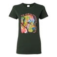 thumbnail image 1 of Neon Lab Dog Lover Shirt | Labrador Dogs Speak To Those Who Listen | Dean Russo Art Animal Lover Womens T-Shirt, Forest Green, X-Large, 1 of 6