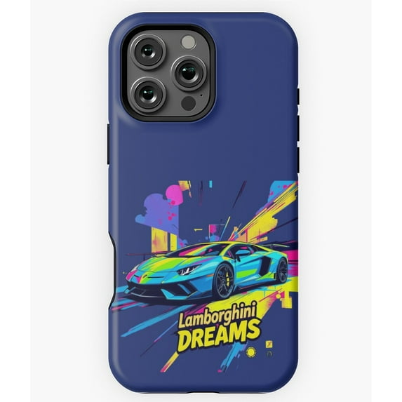 Neon Lamborghini Dreams Art Print M1835 Phone Case for iPhone 17 16 15 14 13 12 11 Pro Max