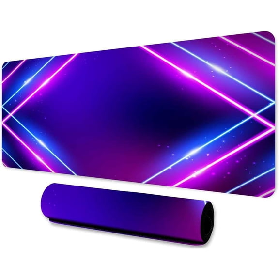 Neon Large Mouse Pad 31.5x11.8 Inches Fantasy Magic Geometric Diamond Pattern Printed Game Mouse Pad for Work Game Office Home BDXTMN150